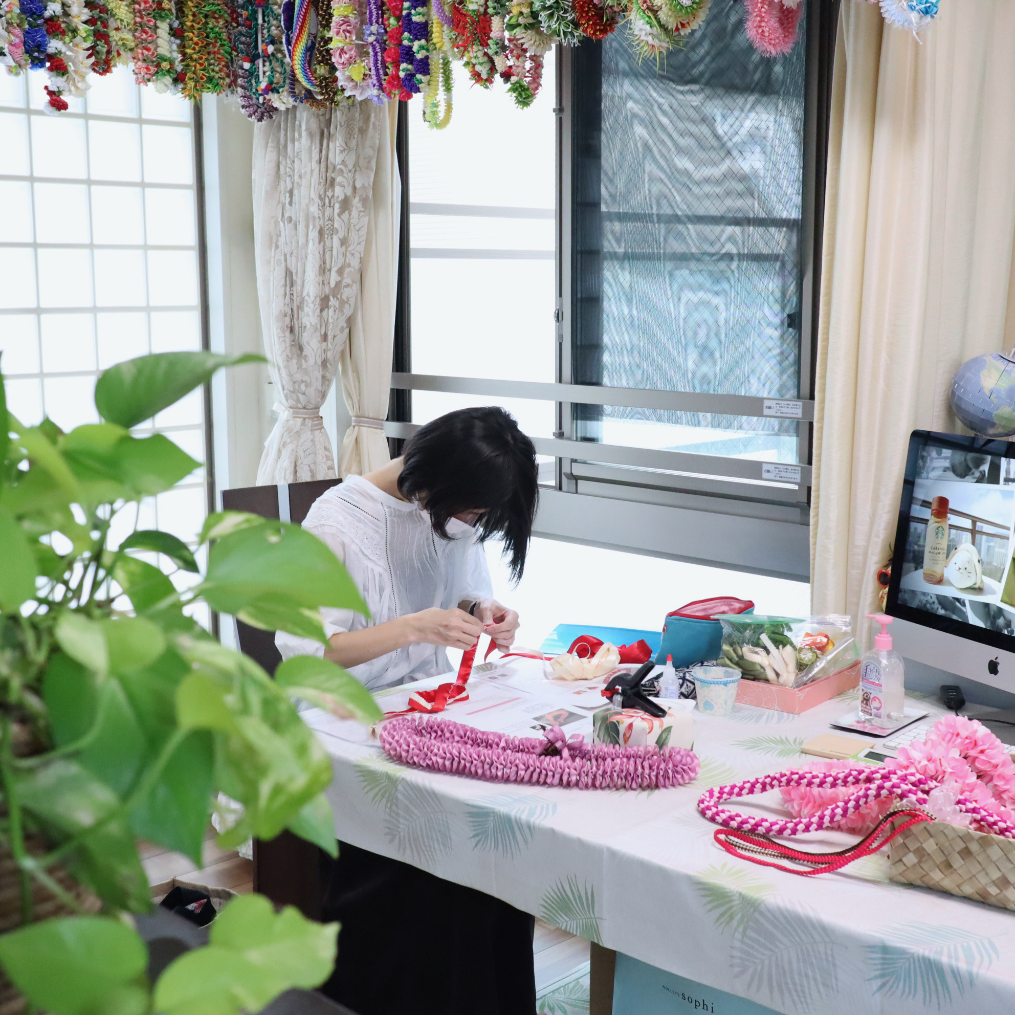 Bloomin レッスンレポート 20210917 ＊インストラクターコース マリーゴールド ポインセチア ランタンイリマ プルメリア